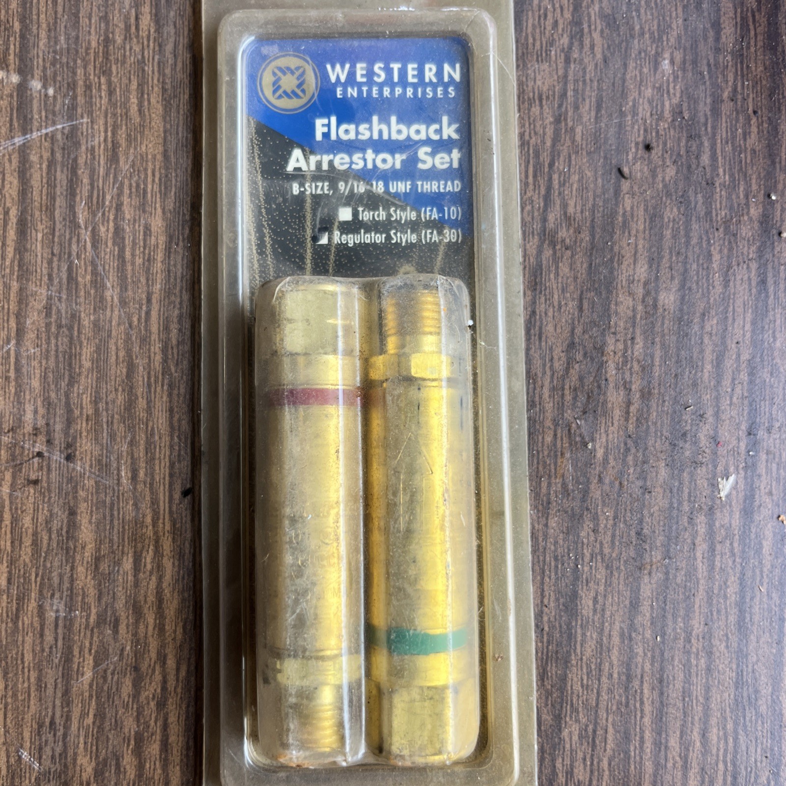 Western Enterprises Flashback Arrestor Set B-SIZE 9/16" -18UNF THREAD