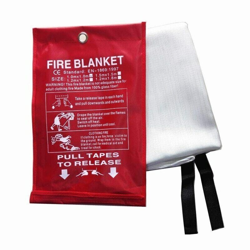 2PCLarge Fire Blanket Fireproof For Home Kitchen Office Caravan Emergency Safety