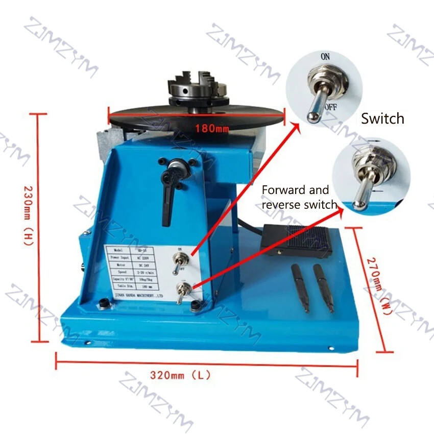 HD-10 Small Welding Turntable Rotator Welding Positioner Table With 65MM Chuck