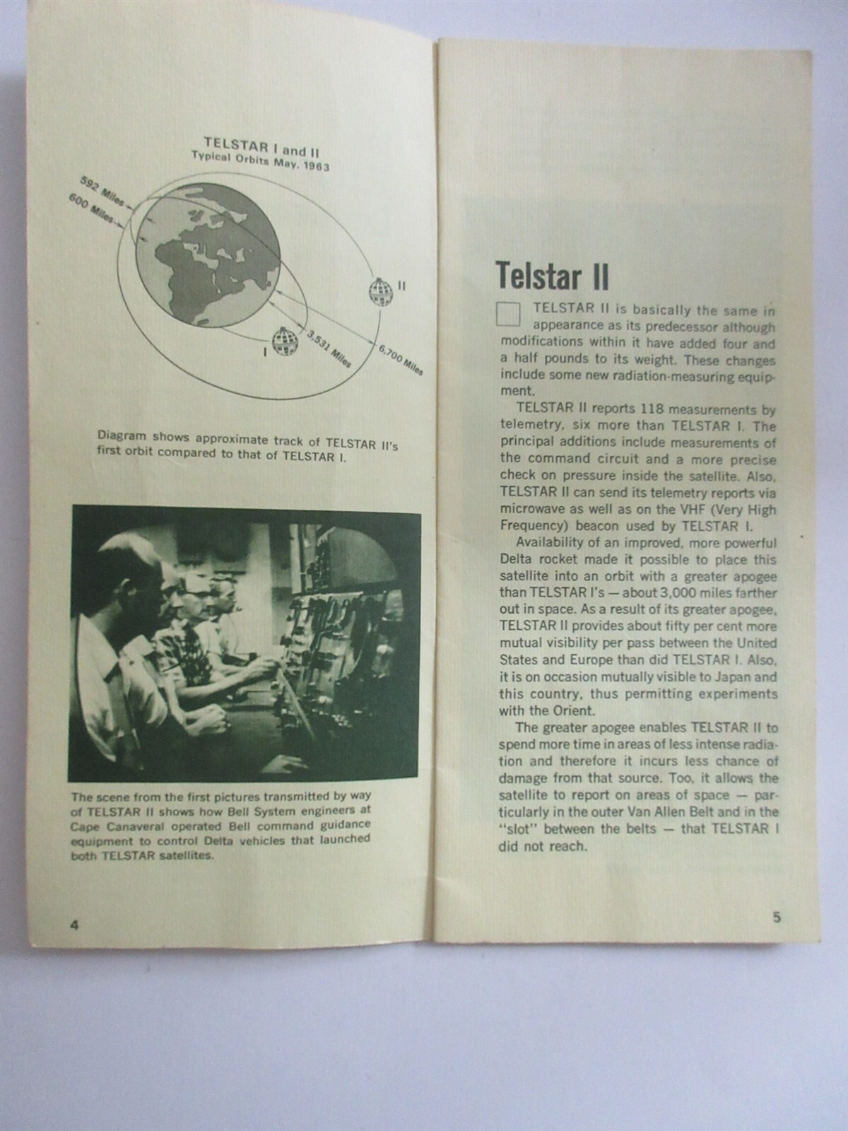 Vintage 1963 Bell System PROJECT TELSTAR EXPERIMENT Brochure
