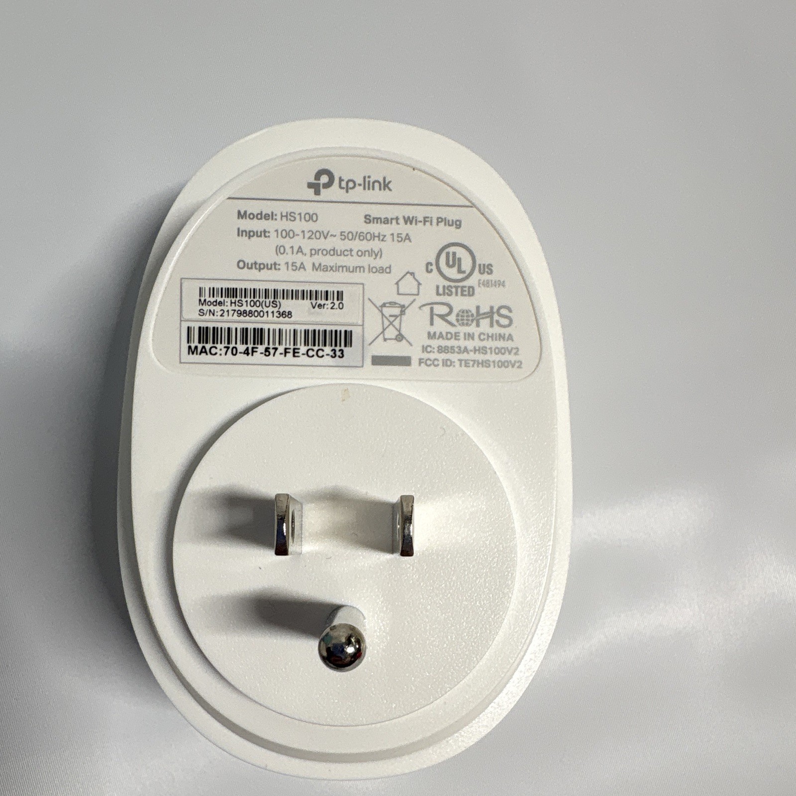 TP-LINK HS100 Smart Wi-Fi Plug White, Alexa/Google, App Remote Scheduling