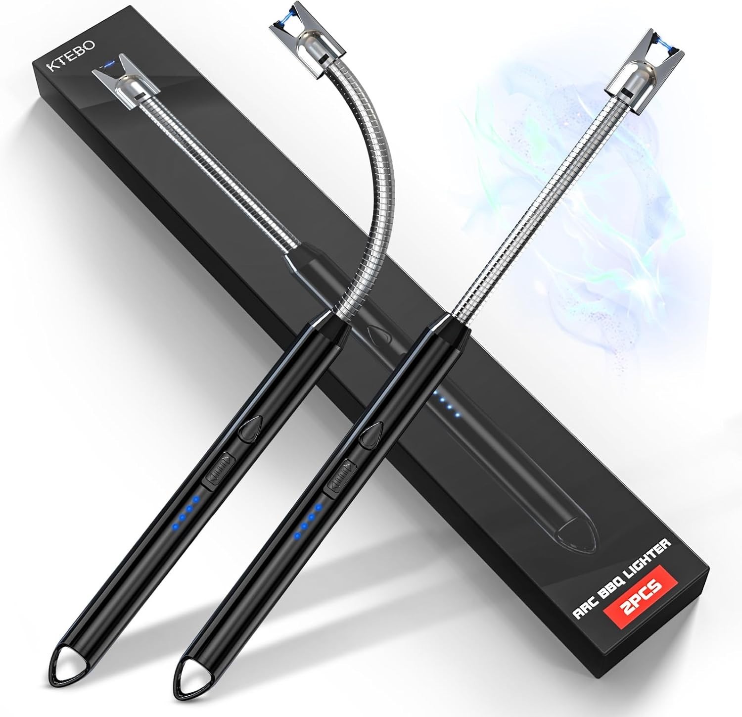 2 Pack Plasma Arc Electric Lighters Rechargeable - USB Long Reach