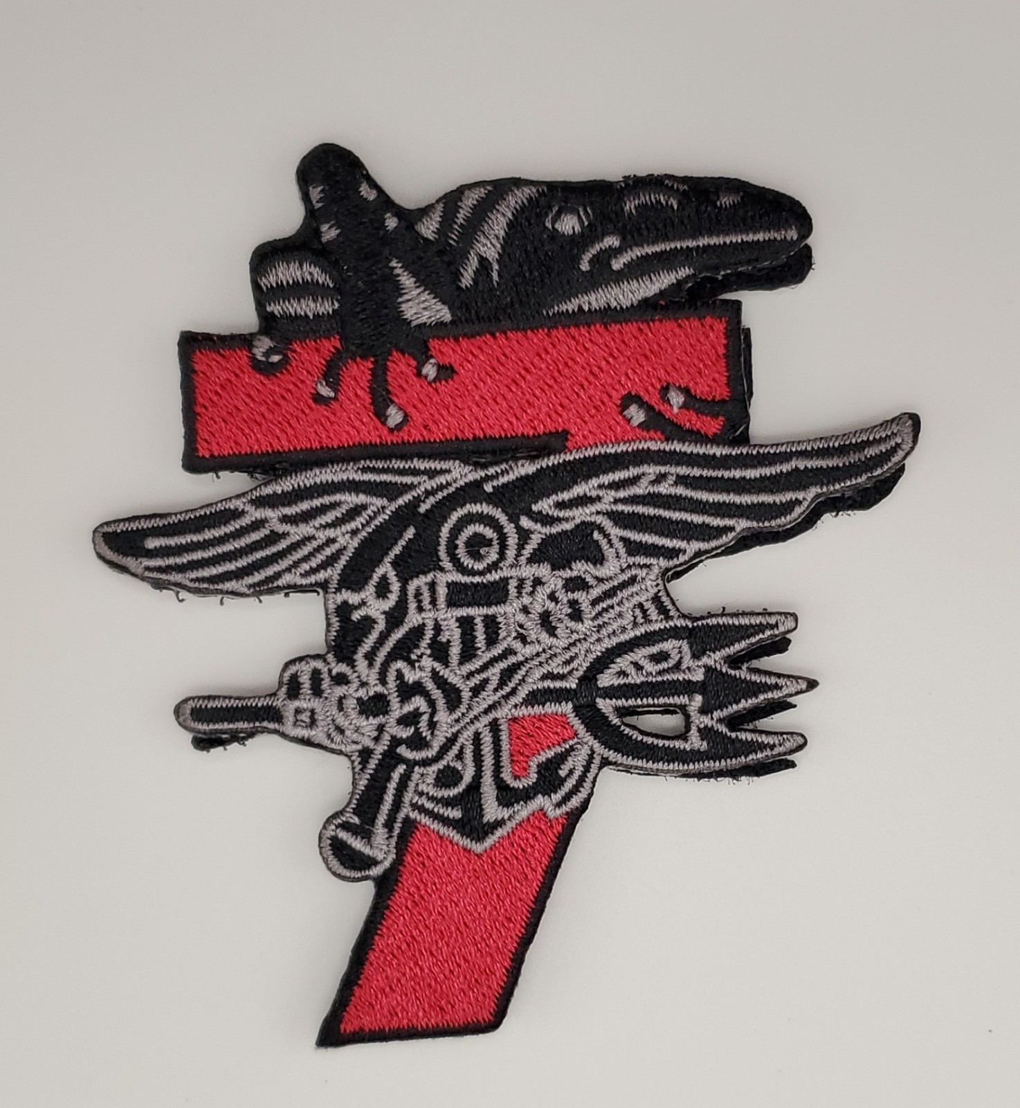 US Navy SEAL Trident Patch #7 Red Black Tactical Embroidered Morale Patch 3"