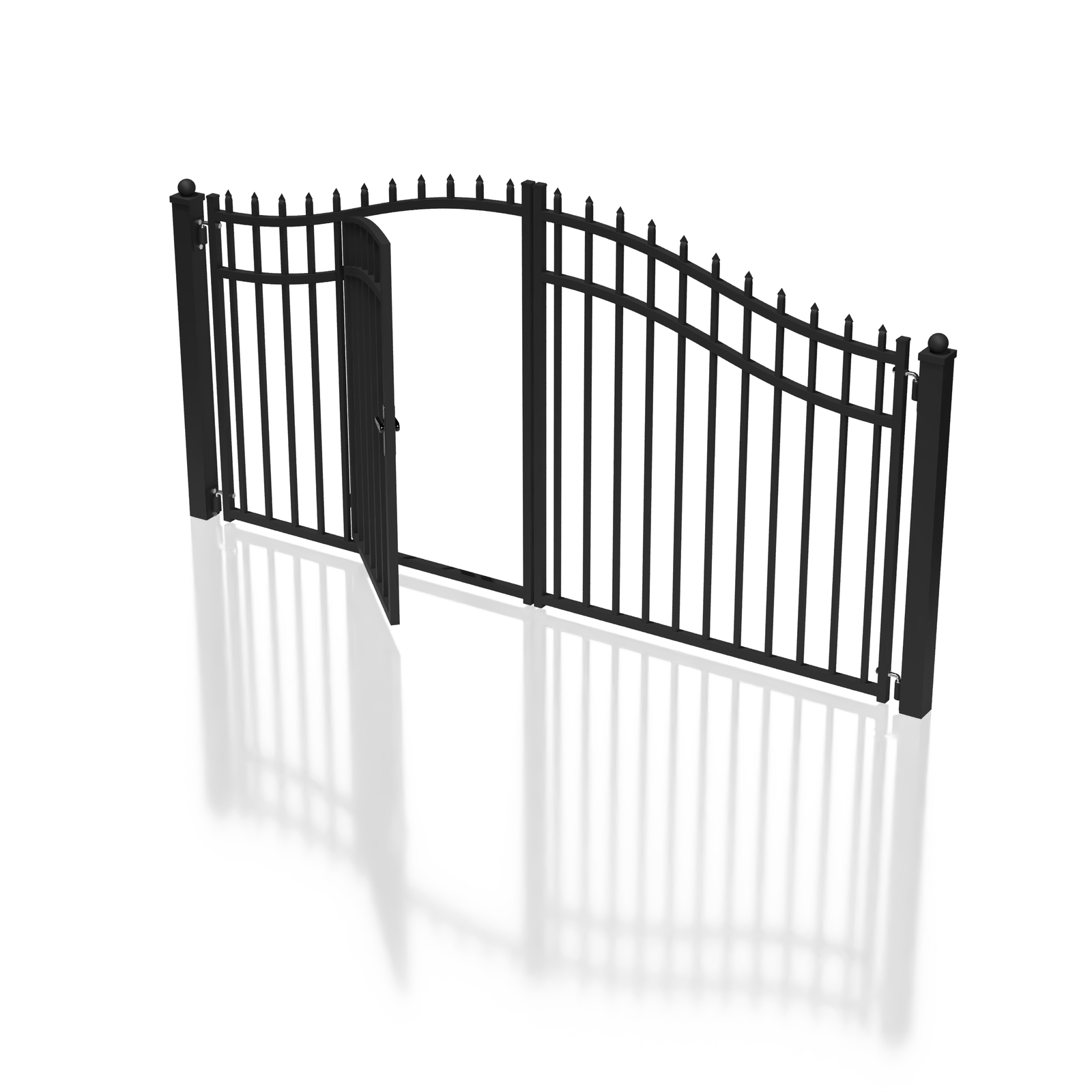 ALEKO Steel Dual Swing VIENNA Style 12' Driveway with Built-In Pedestrian Gate