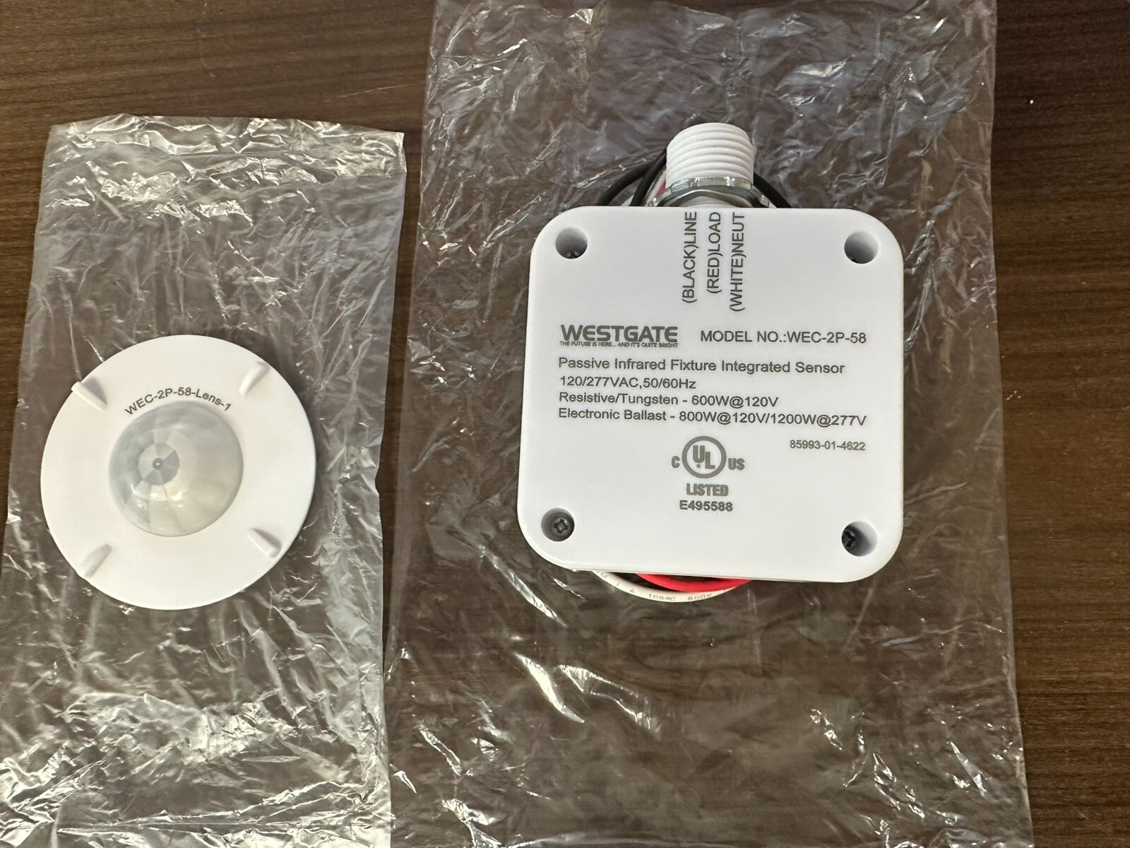 WEC-2P-58 Indoor PIR Motion Sensor 120-277V AC ON/OFF Function
