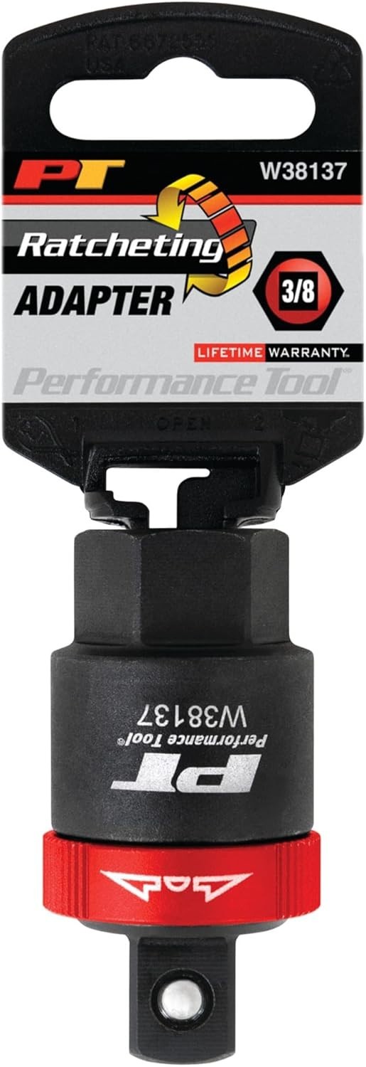 W38137 3/8-Inch Drive Ratcheting Adapter,Black