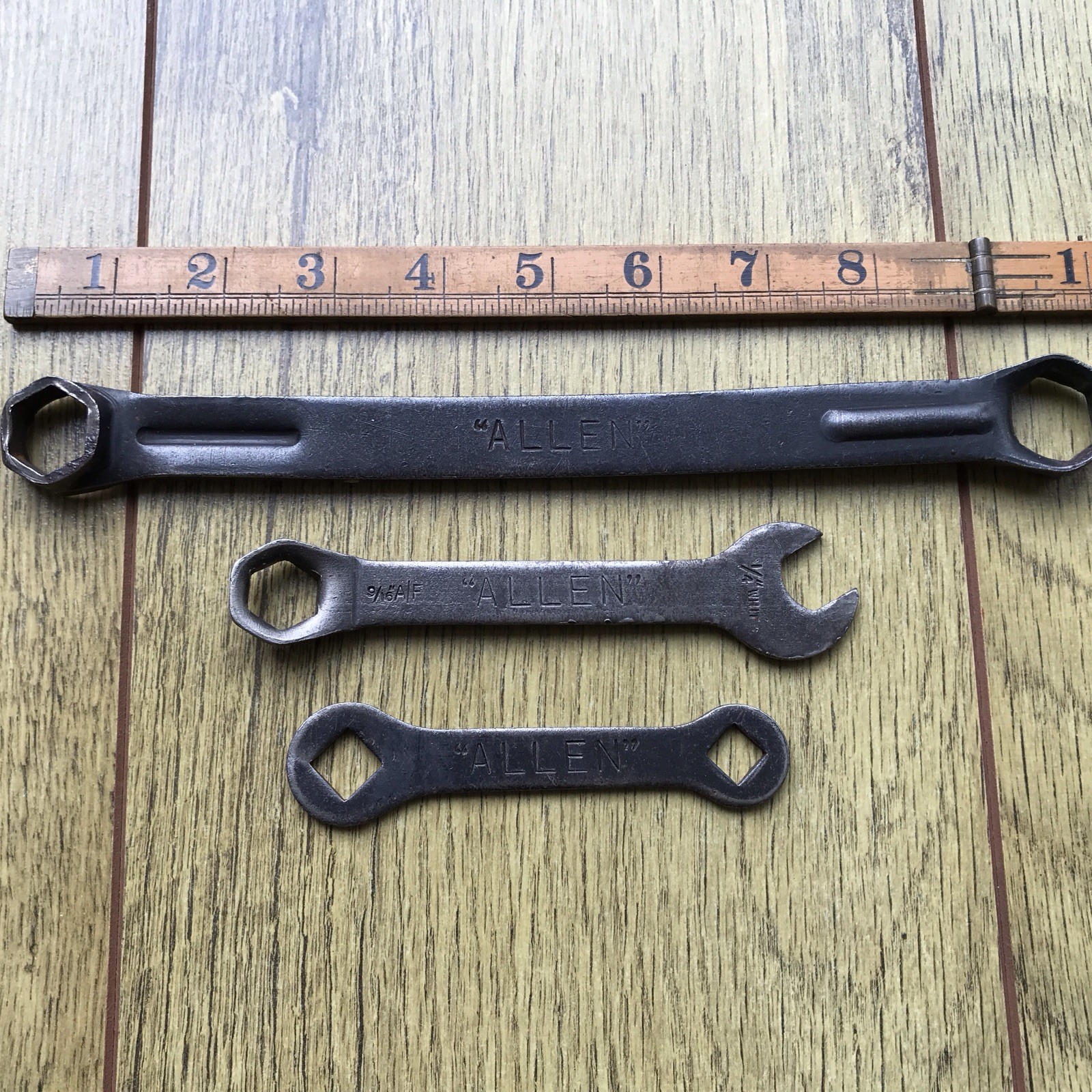 3 Vintage Allen Classic Motorcycles Tool Kit Spanners