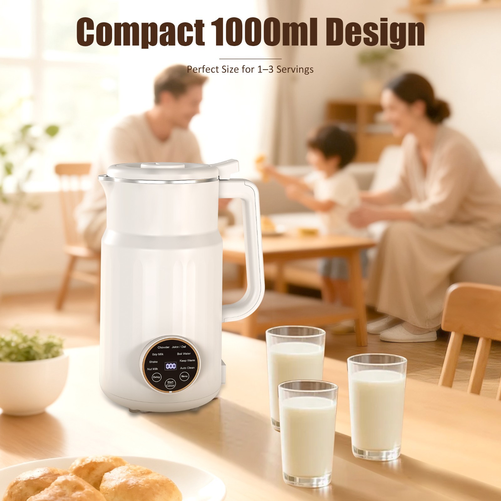 Moreblue 10-in-1 Automatic Nut Milk Maker, 35oz Soy Milk Maker Machine
