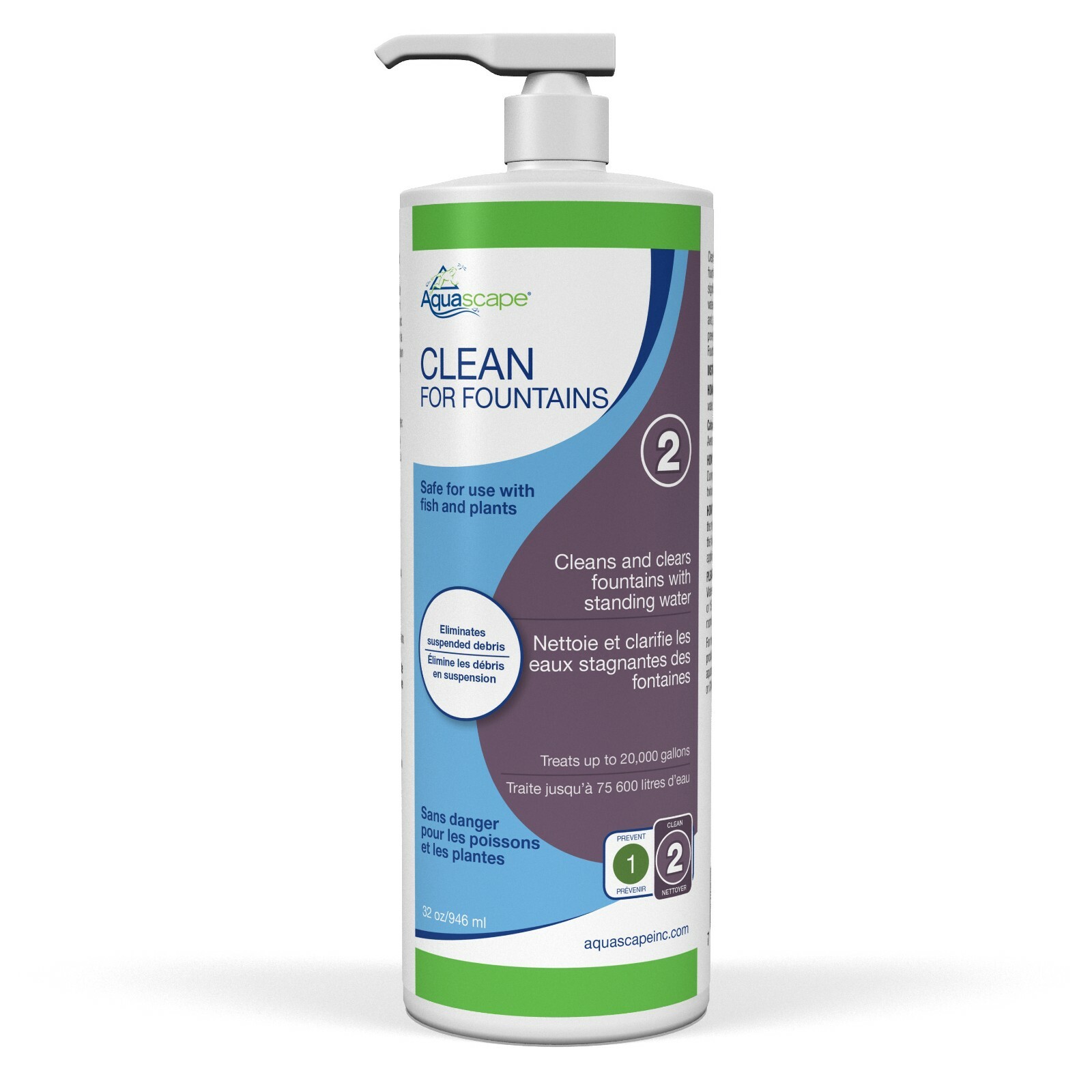 AQUASCAPE #96079 CLEAN for FOUNTAINS 32 oz /946 ml Treats up to 20,000 gallons