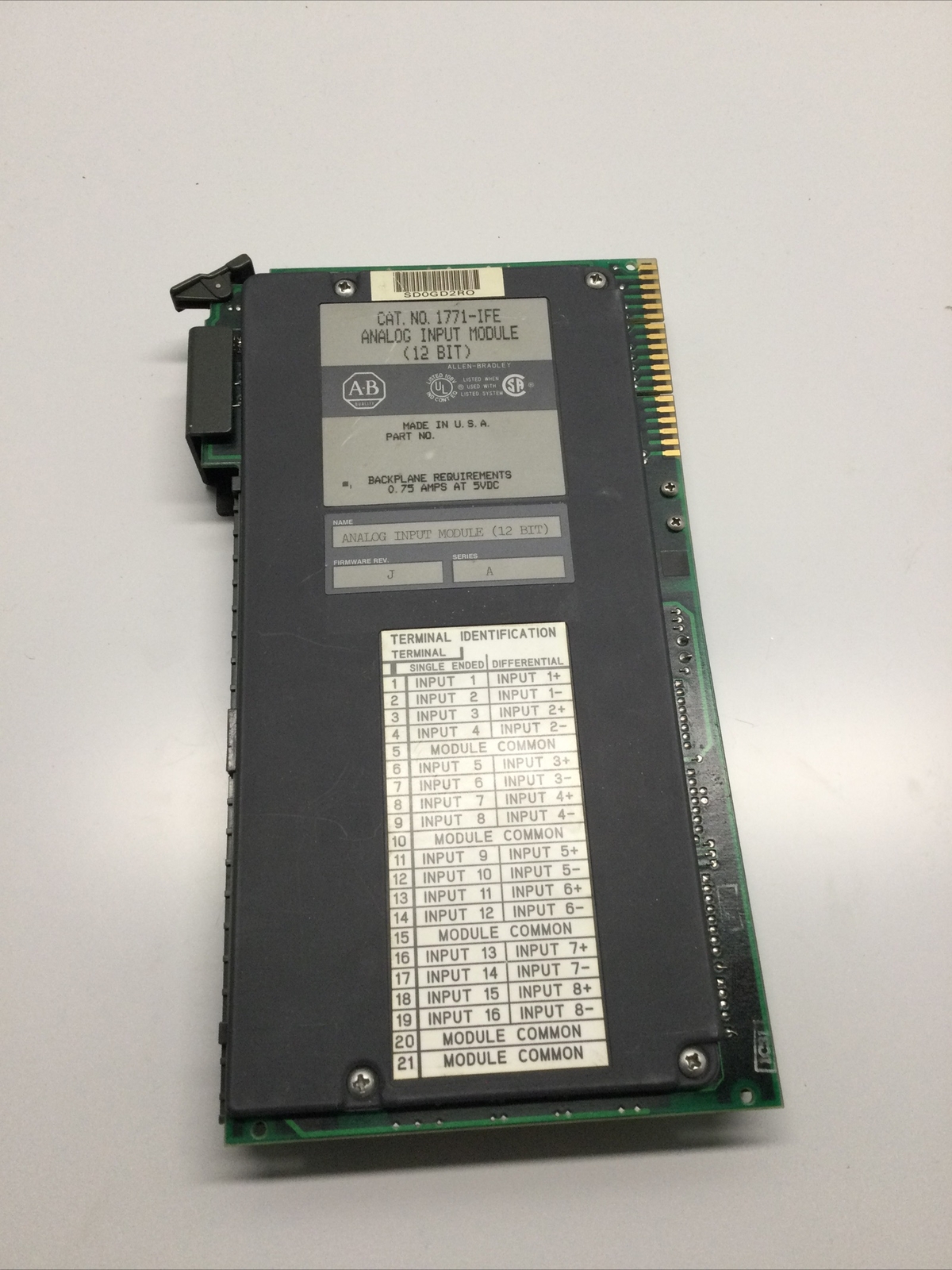 ALLEN BRADLEY, 1771-IFE, INPUT MODULE, SER. B, REMANUFACTURED PRODUCT. (12C-4)