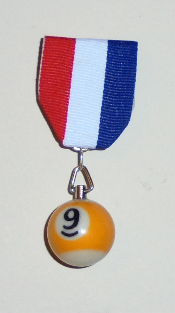 9 Ball Pool Billiards Hall Bar Room Hustler Frat Club Champ Player Badge Medal N