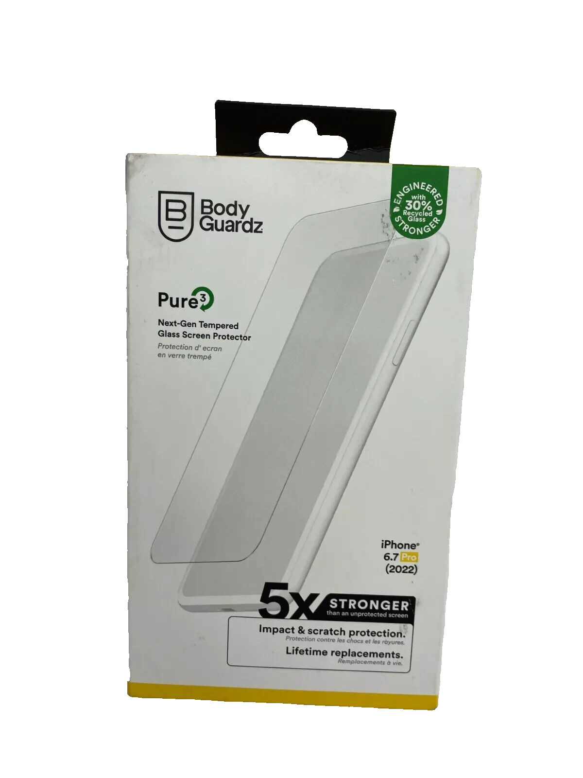 BodyGuardz Pure 3 Tempered Glass Screen Protector for Apple iPhone 14 Pro Max