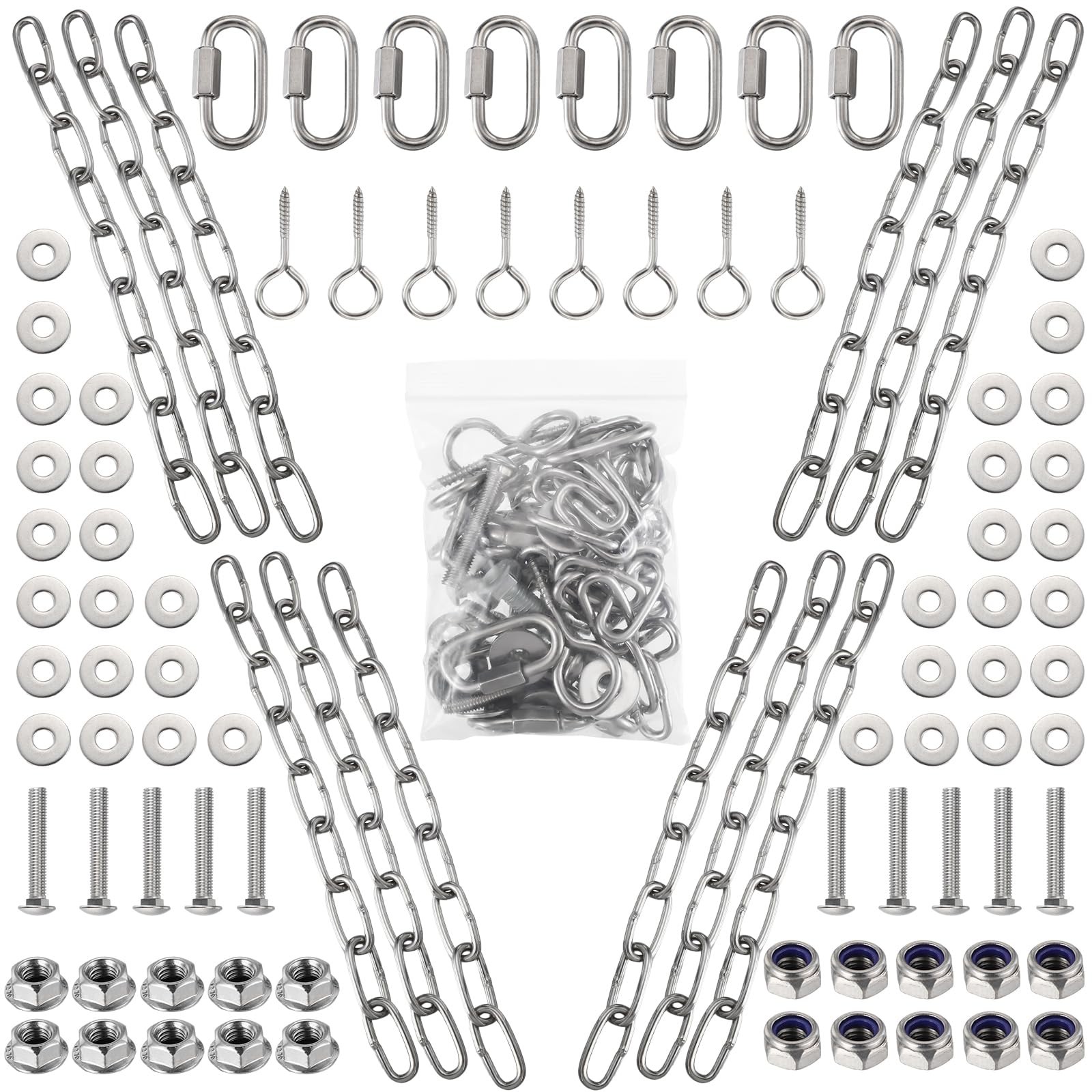 Hicarer Complete Hanging Target Gong Mounting Kit AR500 3/8" Steel silver