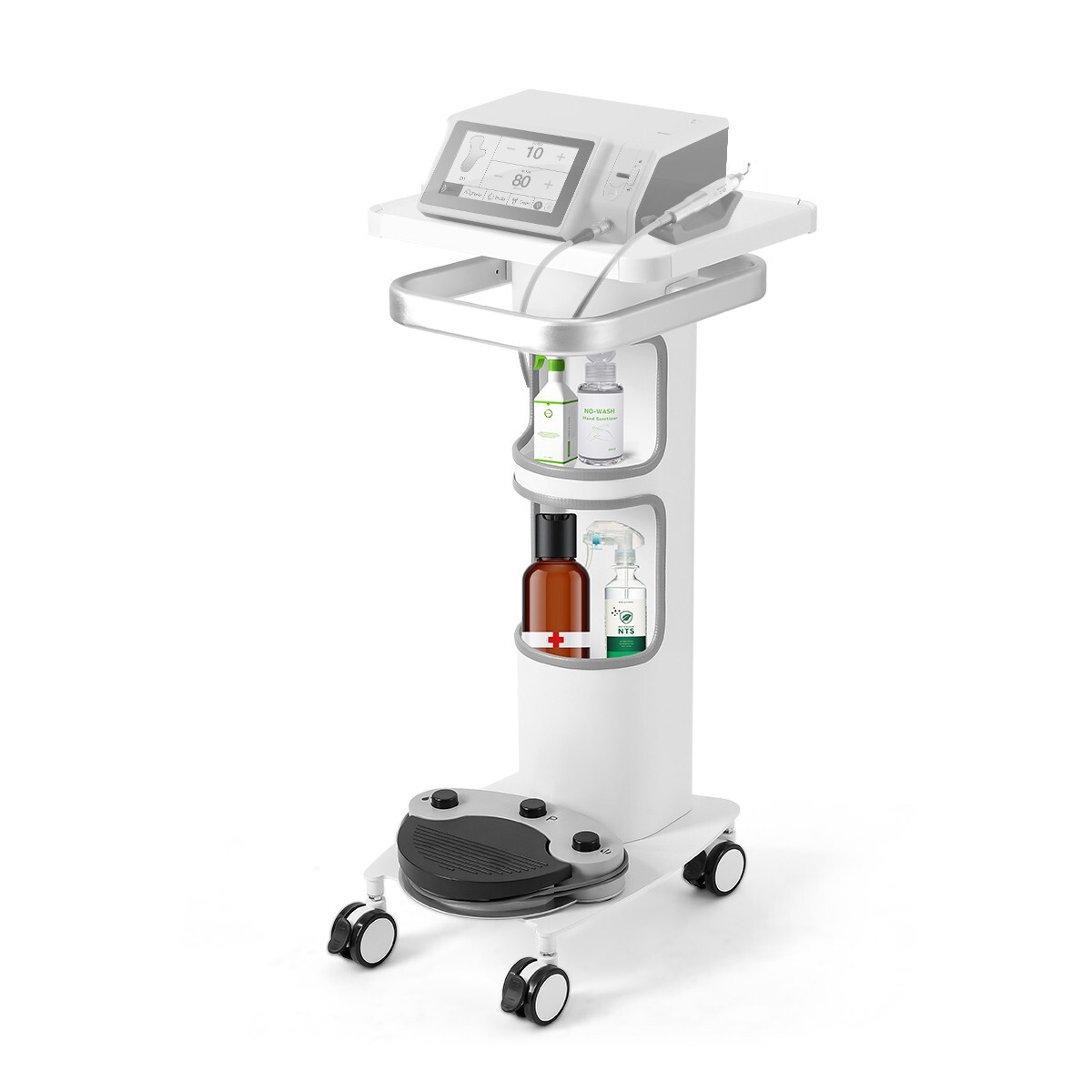 Compact Dental Multi-Function Mobile Cart with 360° Lockable Wheels for Implant