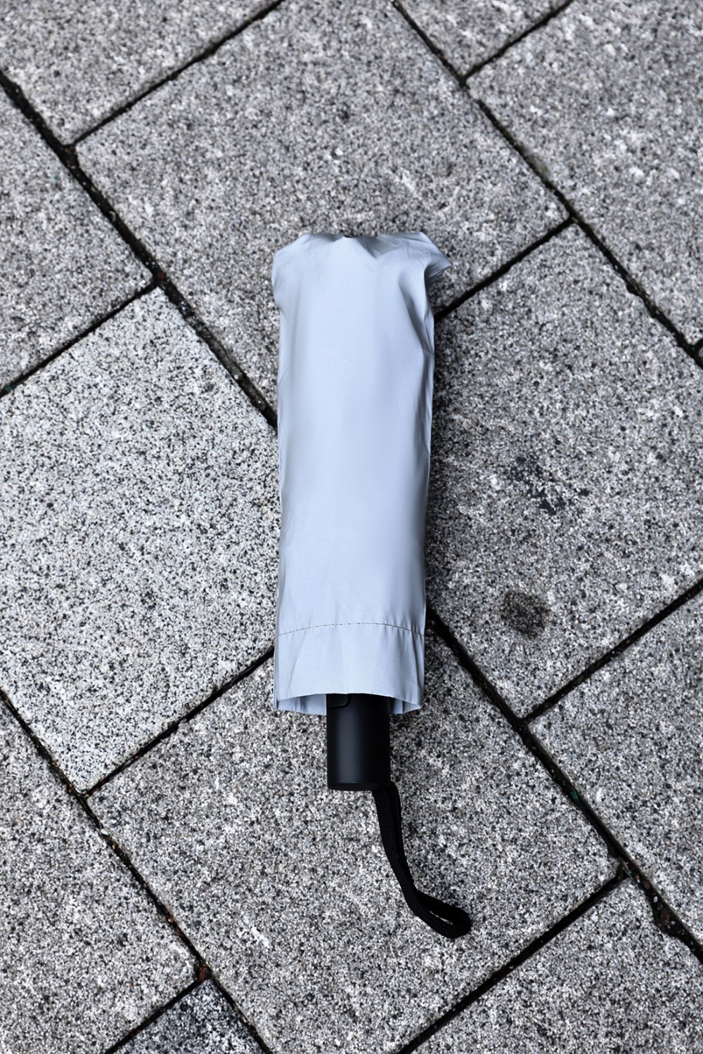 ByTheR Logo Reflective Compact Push Button 3-Stage Automatic Umbrella Gray