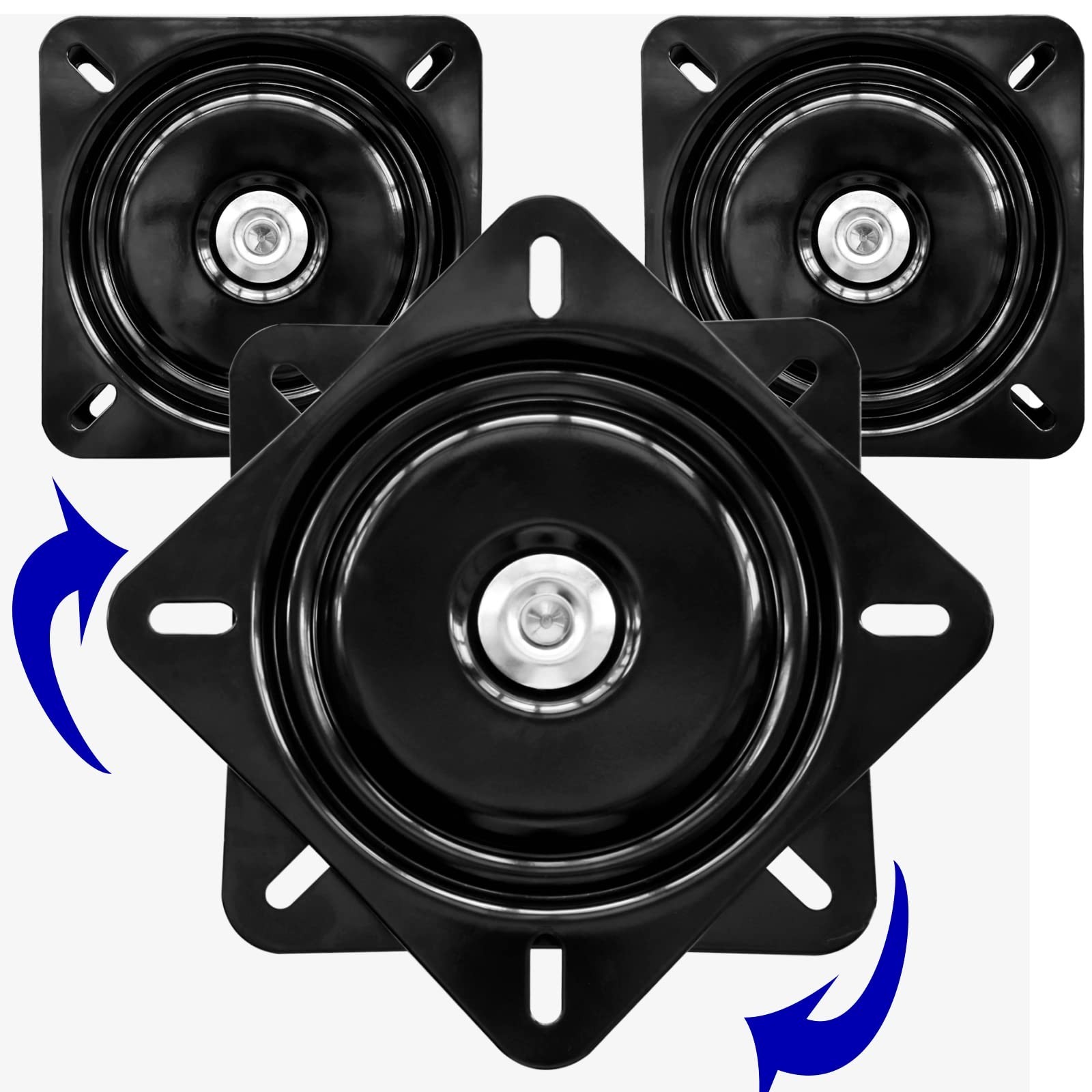 3-Pack Heavy Duty Swivel Plates, 6" Chair Base, 400lbs Capacity, Bar Stool Parts