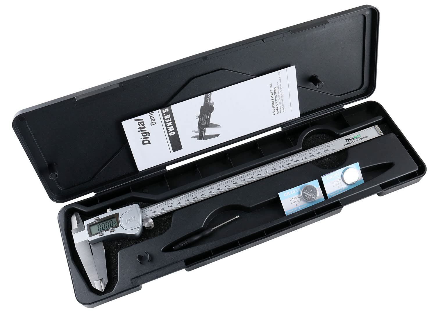 High Accuracy Digital Caliper 0-12in/300mm, Waterproof, Extra-Large LCD