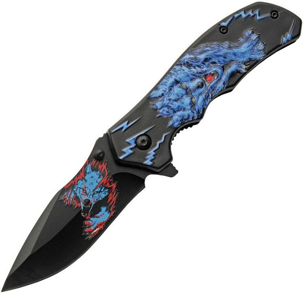 Rite Edge Linerlock Blue Folding Knife Stainless Steel ABS Handle - 300548-BL