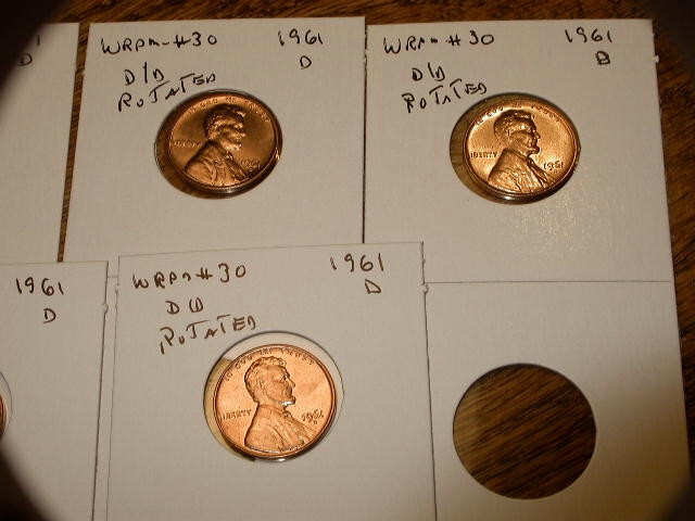 1961-D WRPM#30 D/D Tilted Ch/Gem BU/Uncirculated Red Lincoln Cent Error