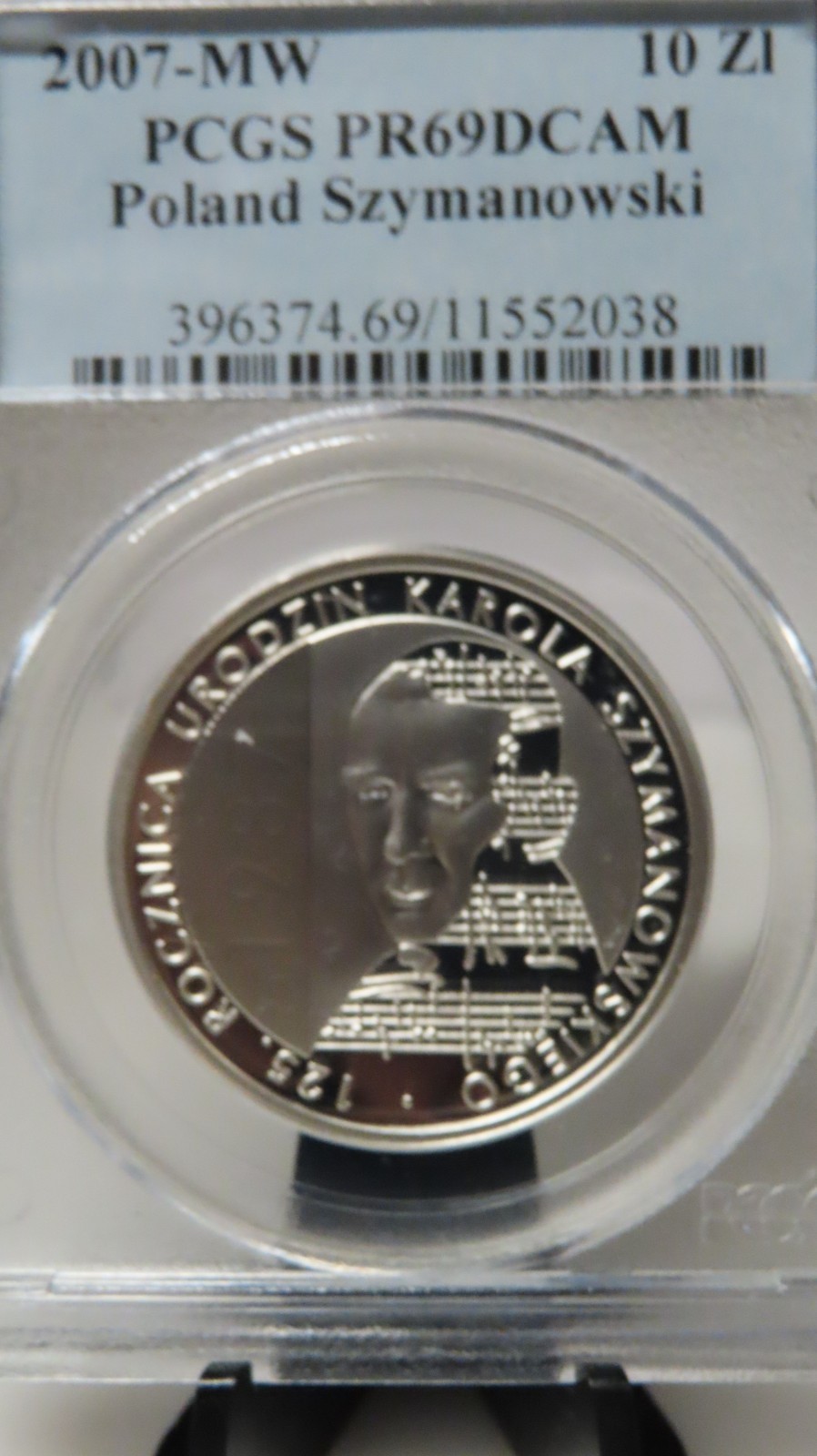 Poland 2007 Silver $10 Złotych PCGS  PR 69 Szymanowski Commemorative Proof Coin2