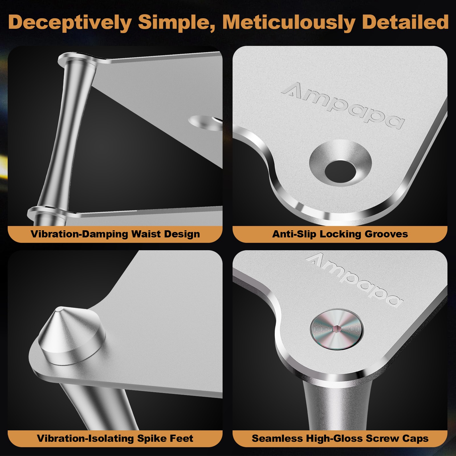 Ampapa Mini Desktop HiFi Stand for A1 D1 Q1 Amplifier DAC Preamp Aluminum Stack