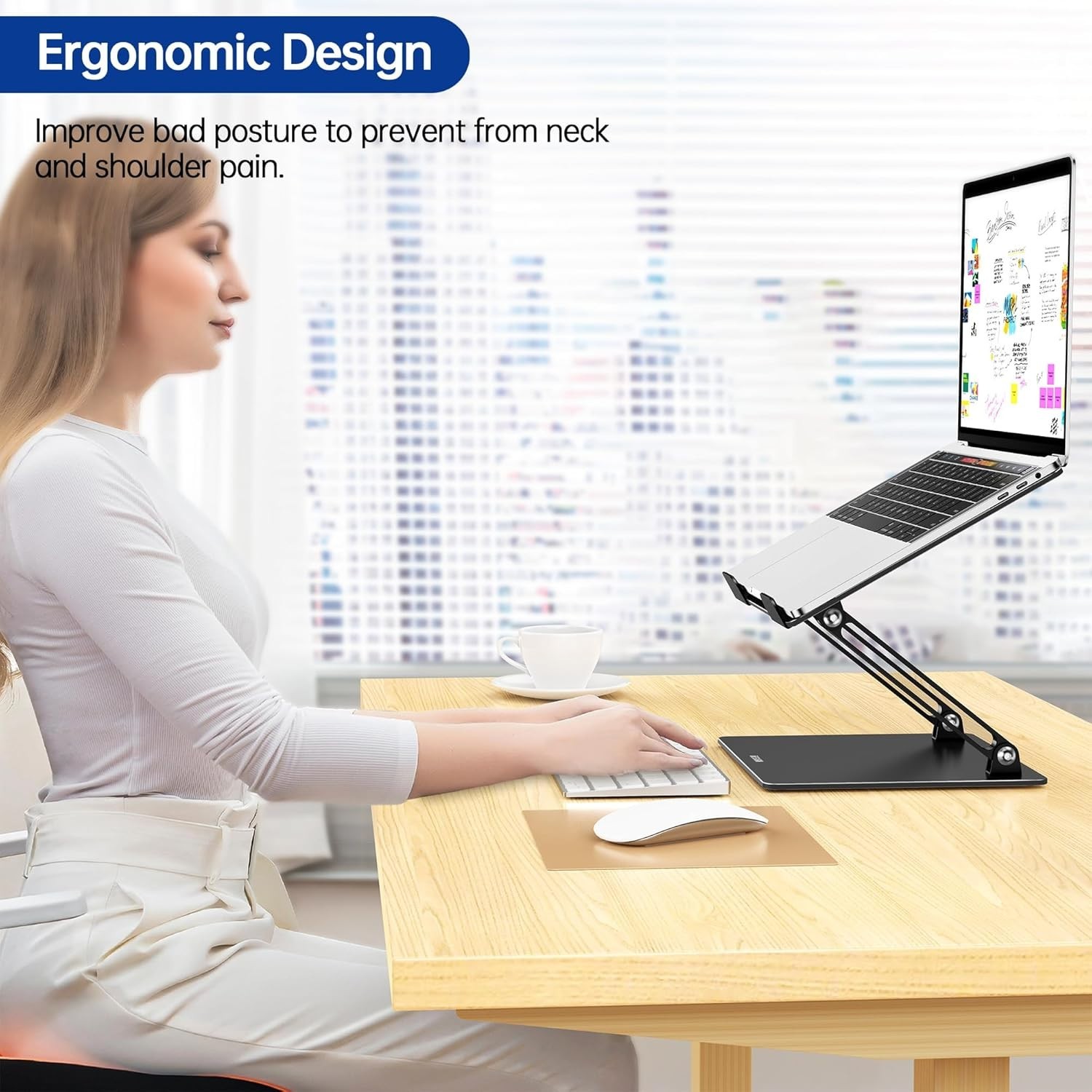 Adjustable Notebook Tablet Stand - Portable Laptop Riser
