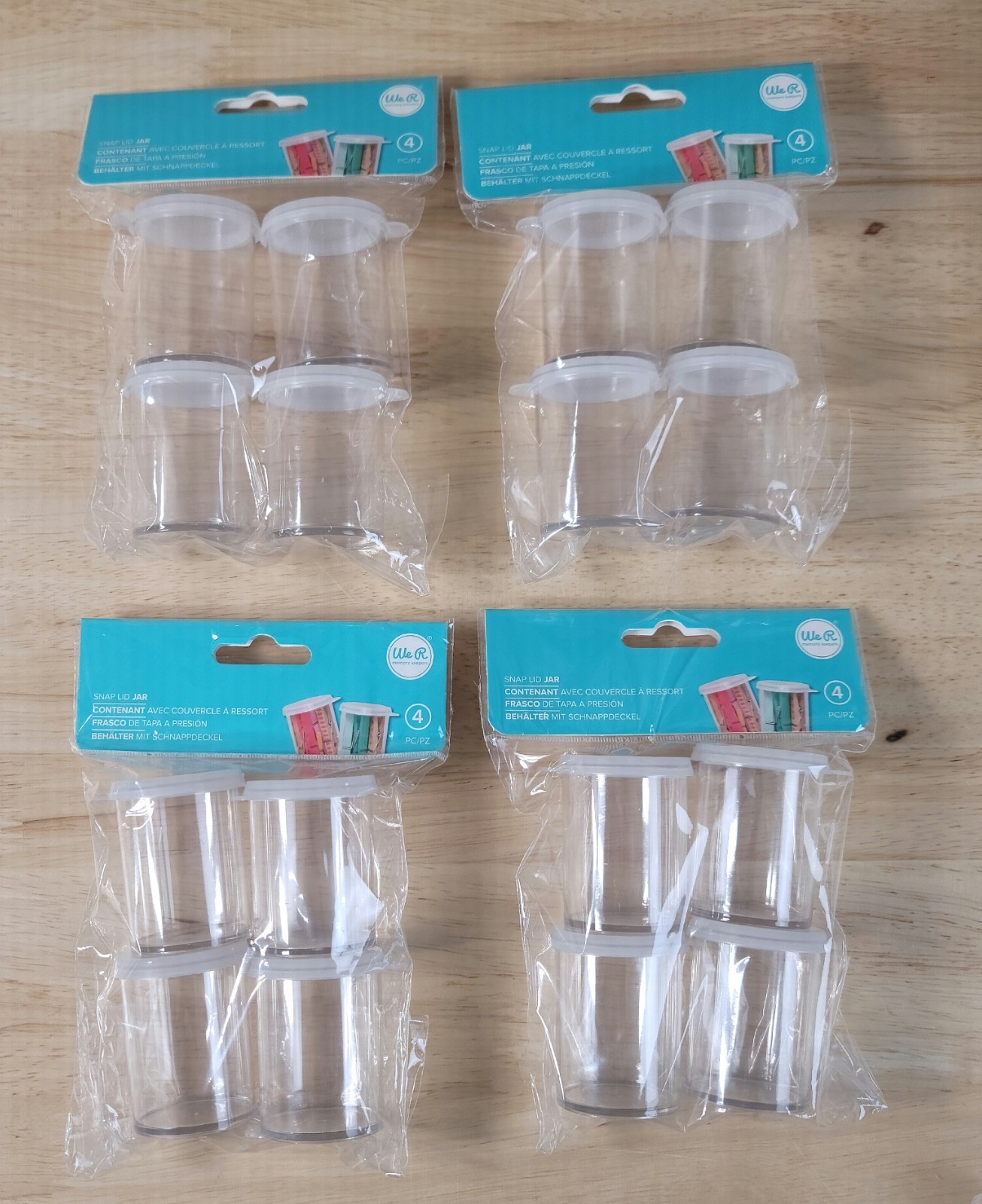We R Memory Keepers SNAP LID JARS #660430 Lot of 4 Sets Plastic Jars