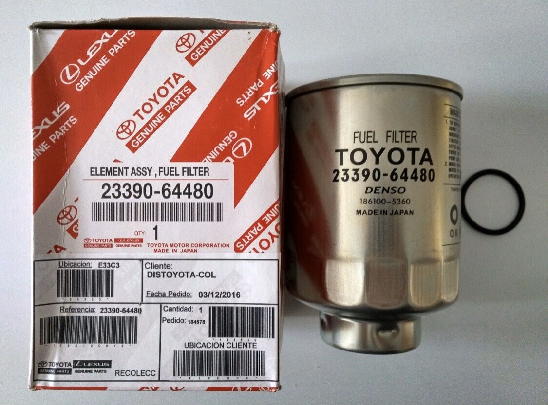 Genuine Toyota 23390-64480 Diesel Fuel Filter 1HZ 2L 3L 5L 1KZTE 14B 15B OEM