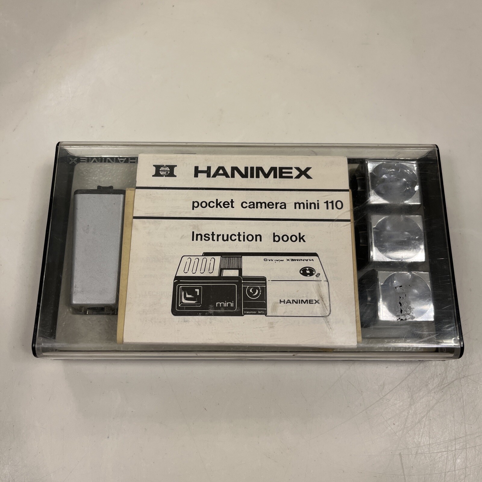 Hanimex Pocket Mini 110 Camera with Case, Instructions, Accessories UNTESTED