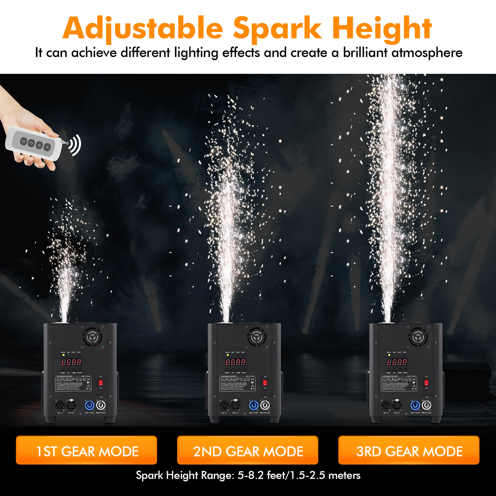 2pcs 750W Cold Spark Machine Stage Effect DMX Firework DJ Event Party Wedding