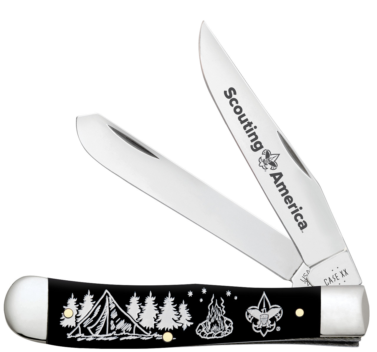 Case xx Knives Trapper Scouting America Black Synthetic 18145 Pocket Knife