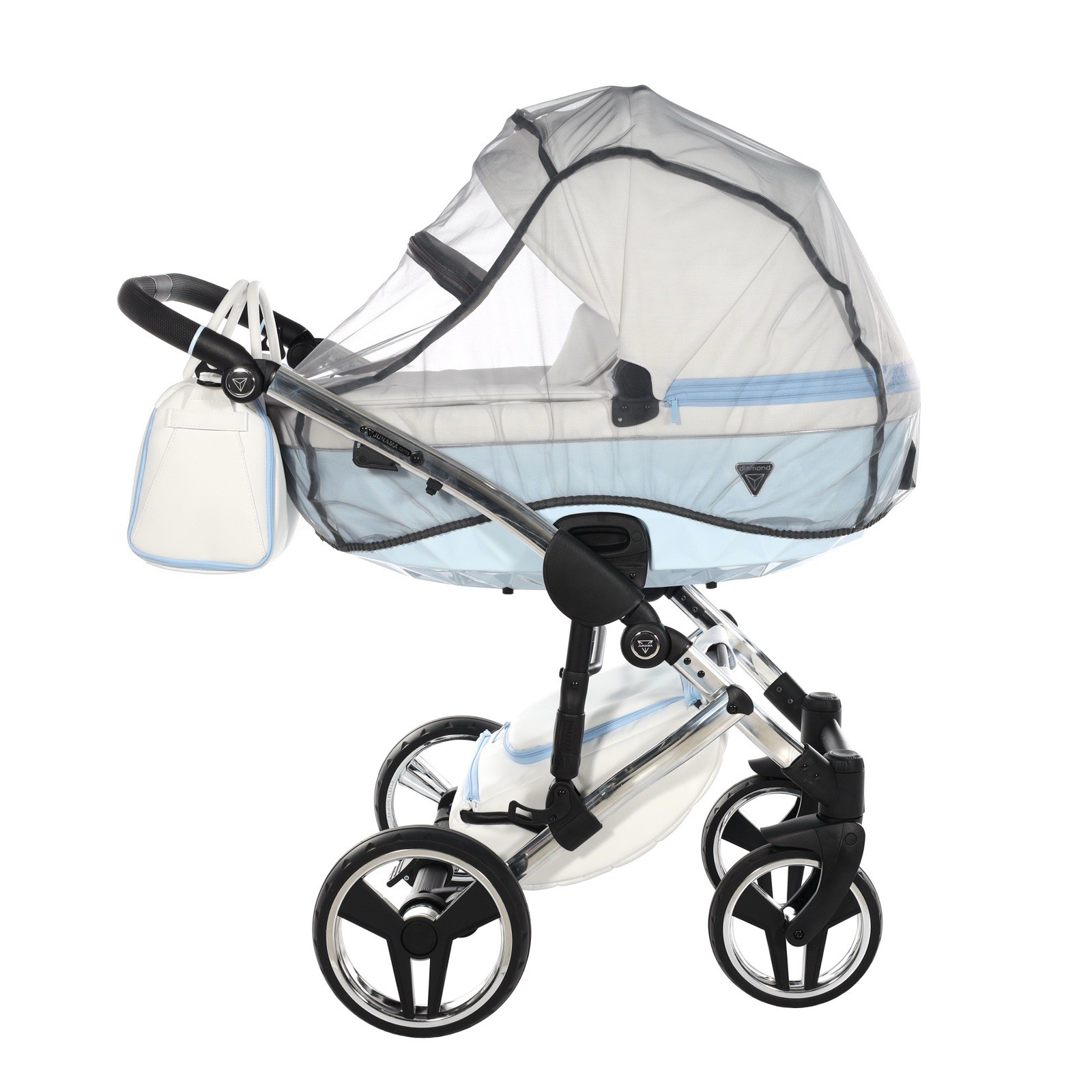 Junama Diamond Candy Stroller White Blue W/bassinet