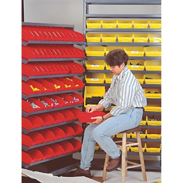 Quantum Storage Systems Qsb108rd Shelf Storage Bin, Polypropylene, Red, 4 In H,