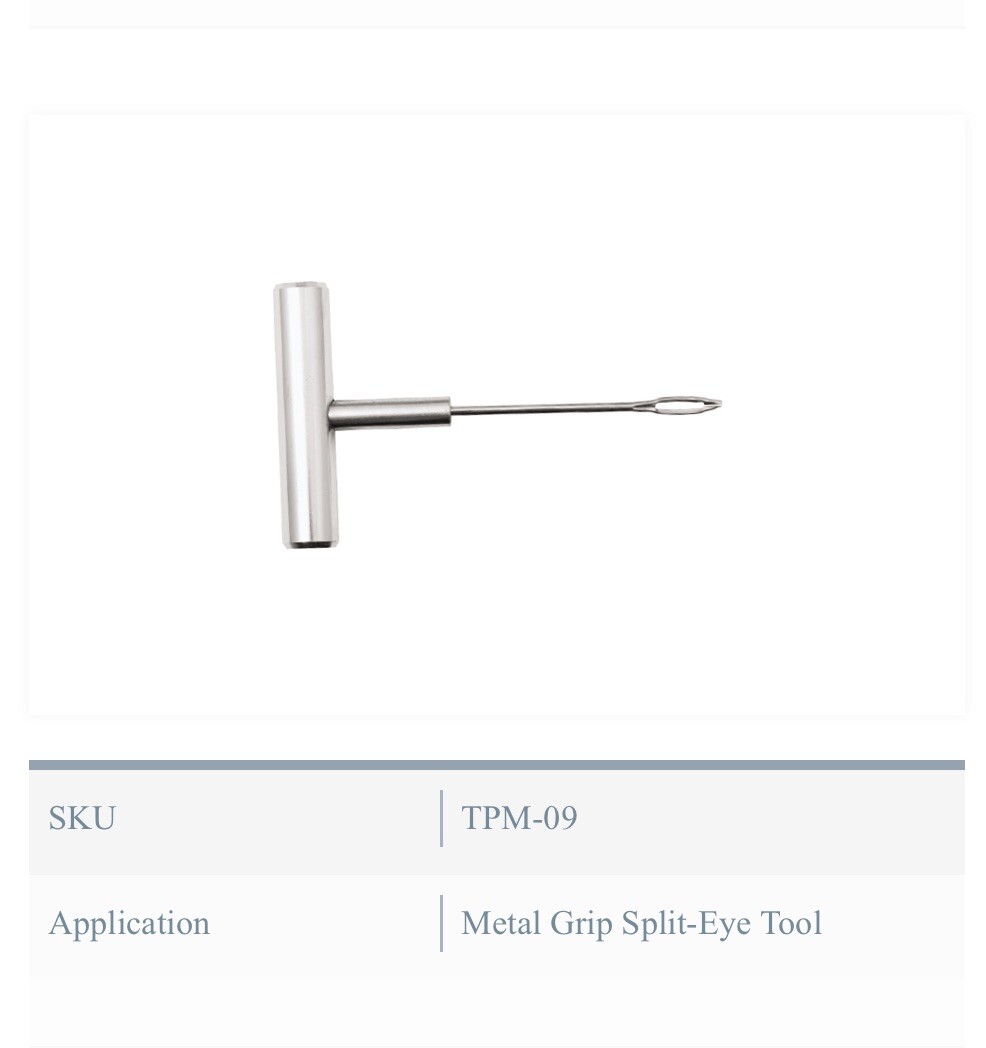 Solid T-Handle Tire Plug Insertion Repair Tool Set Split Eye /Probe+ Free Plugs