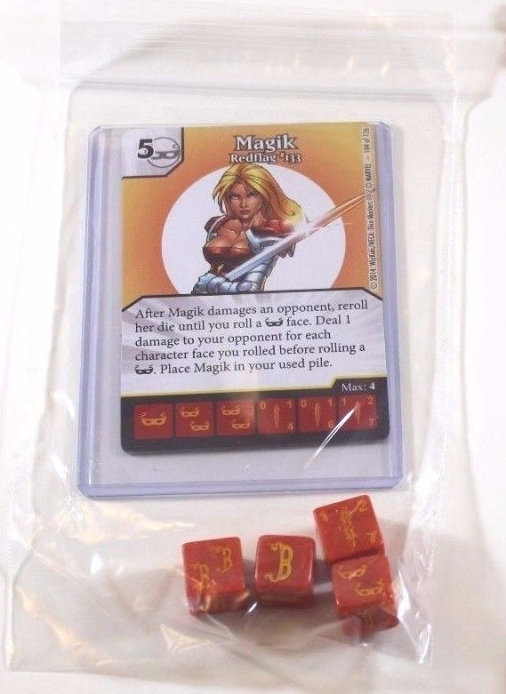 Marvel Dice Masters Uncanny X-Men * MAGIK * RARE Uncommon Set CUR + 4 Dice