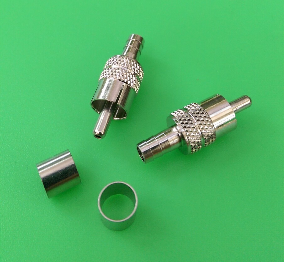 (2 PCS) RCA RG59 CRIMP-ON CONNECTOR - USA Seller