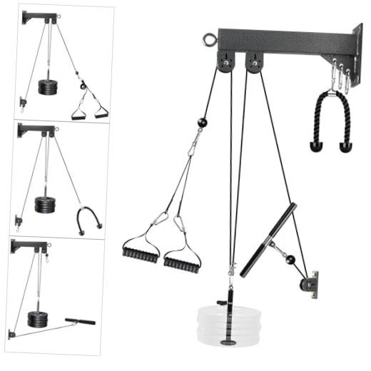 Pulley System for Home Gym, Wall Mount LAT Pull Down Machine Attachment with 3