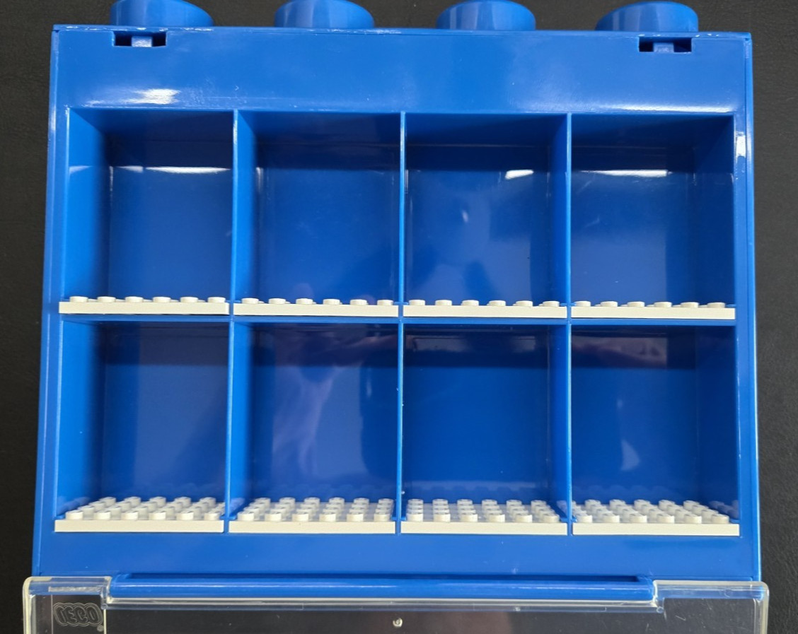 LEGO Minifigure Display Case Blue Holds 8 Minifigures Each Official