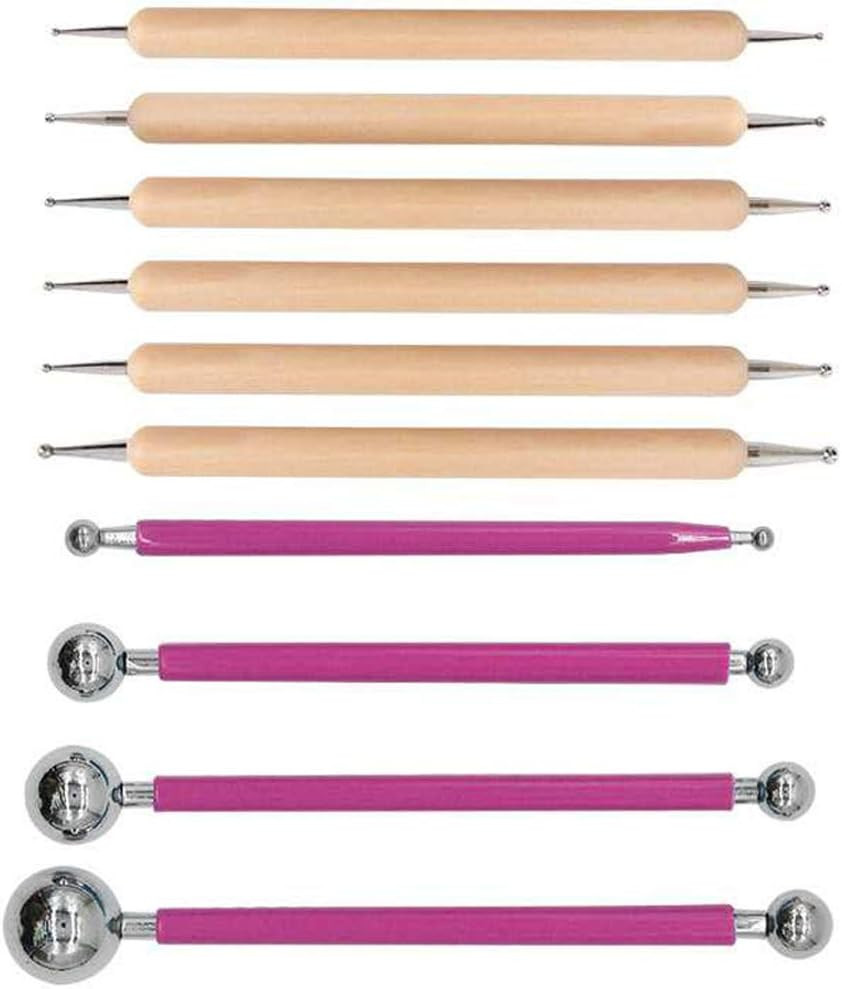 Abenkle 10Pcs Dotting Tools Ball Styluses for Rock Painting, Pottery Clay Modeli