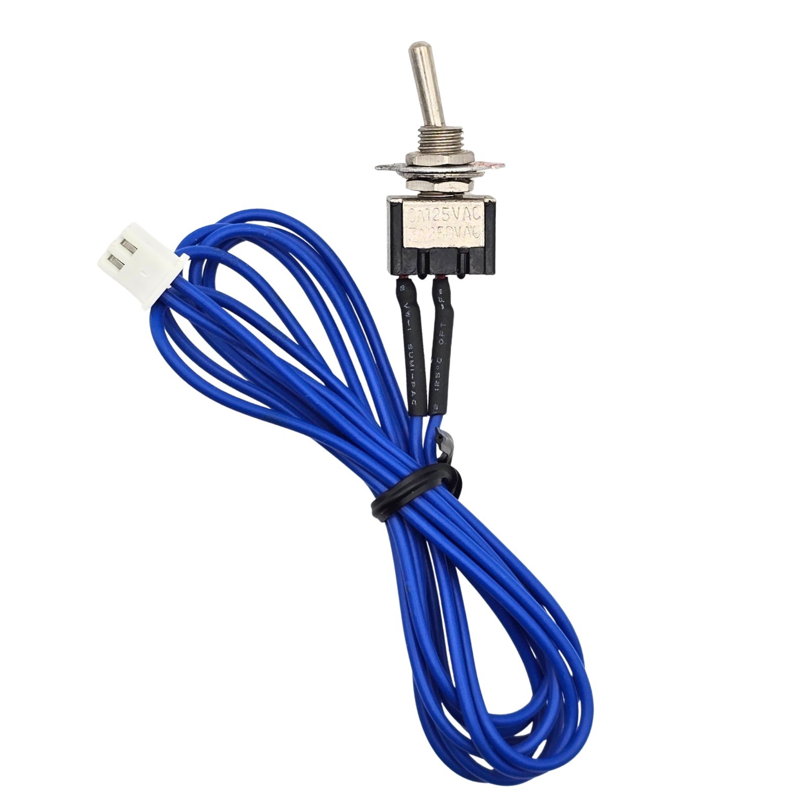 Mini SPST On Off Toggle Switch 6A 125VAC / 3A 250VAC Panel Mount Pre-Wired