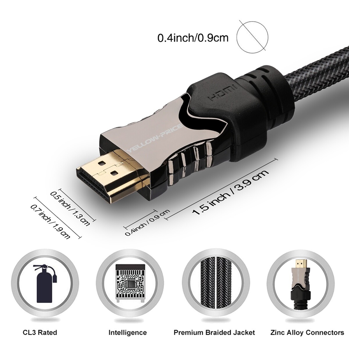 Ultra 8K HDMI Cable - 6 Feet - Black | High Speed, 48Gbps, Dynamic HDR, eARC Lot