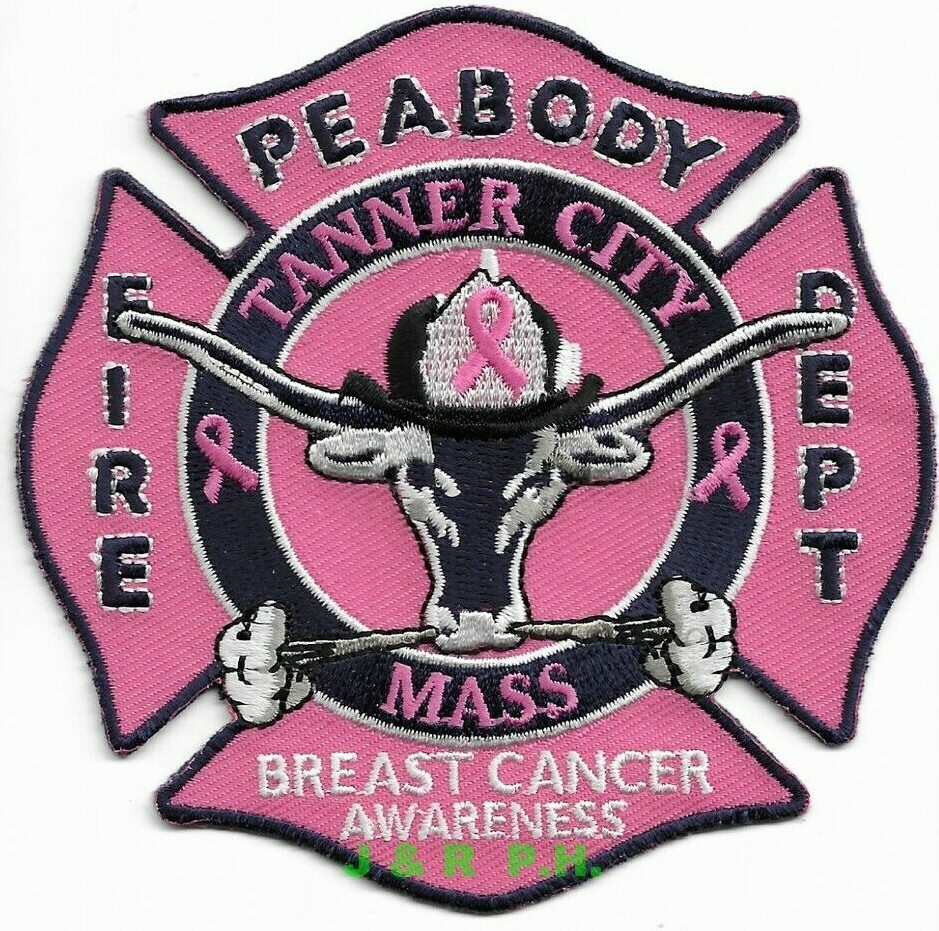 Peabody - Tanner City  "Breast Cancer Awareness, MA (4" x 4" size)  fire patch