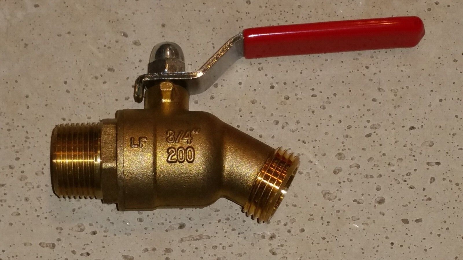 RED HANDLE 3/4" NPT Male Threaded Full Port Ball Valve Lever Handle Hose Bibb