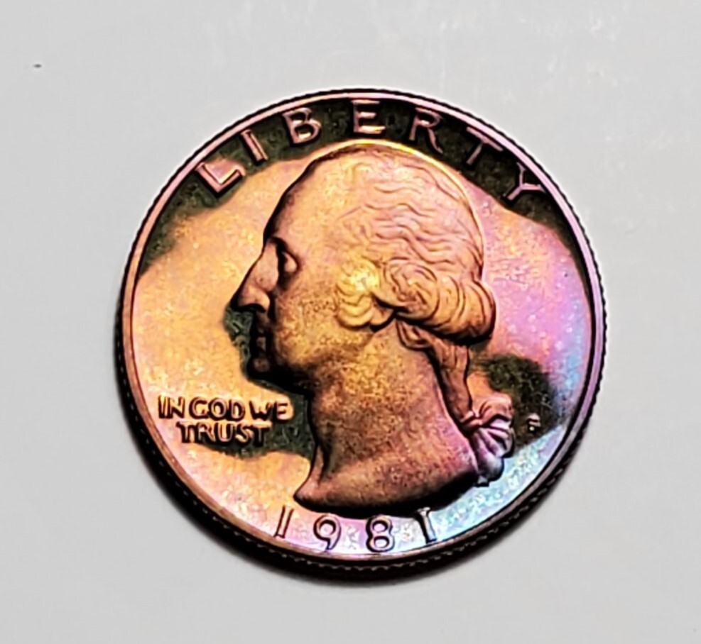 TONED 1981 S WASHINGTON QUARTER PROOF UNC #C3182