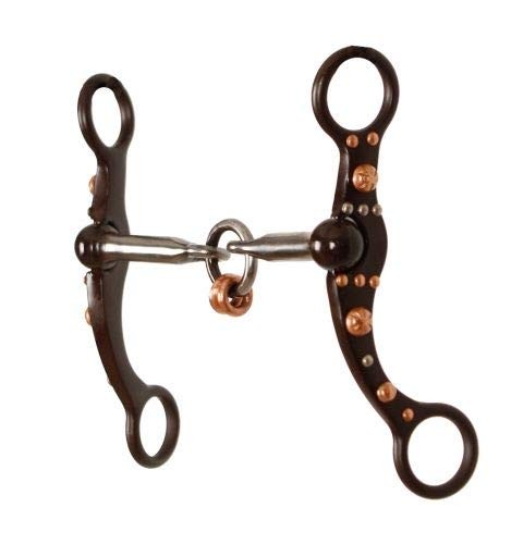 Showman Brown Steel Bit w/ Engraved Copper Studs & Silver Accents on Cheeks