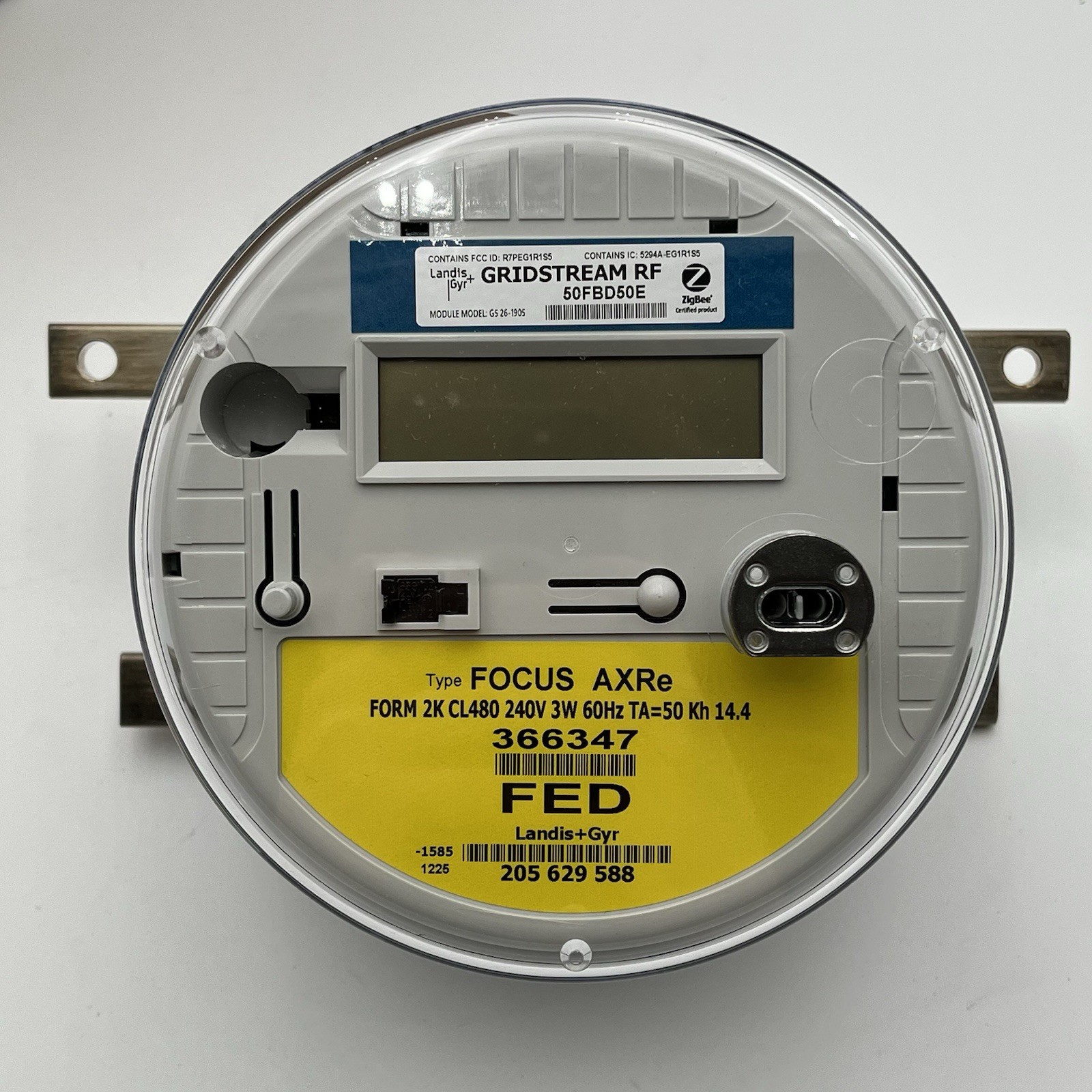 Landis+Gyr Gridstream RF Form 2K CL480 240V 3W 60Hz TA=50 Kh 14.4 480 Amp Meter
