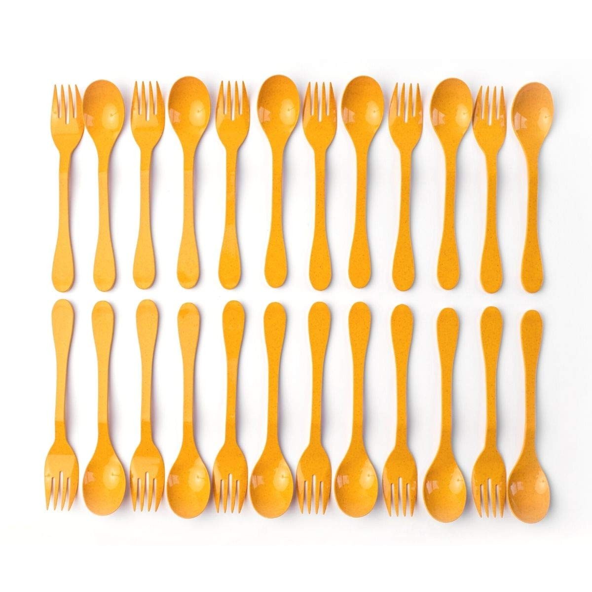 Eco Plant Based 24 Pack Reusable Flatware Set (Orange)