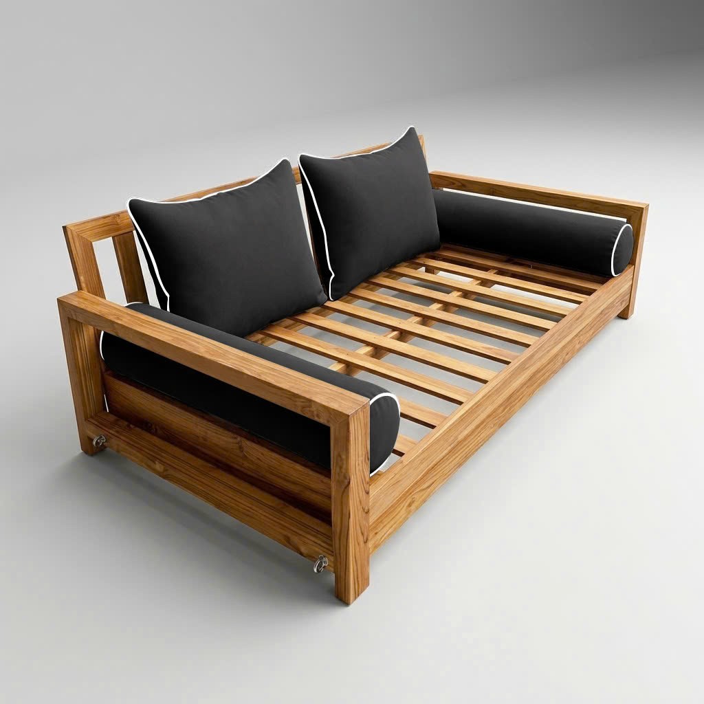 |COVER ONLY| STYLE 4 Crib Bolster Pillow Daybed Porch Swing Contrast Trim AD003