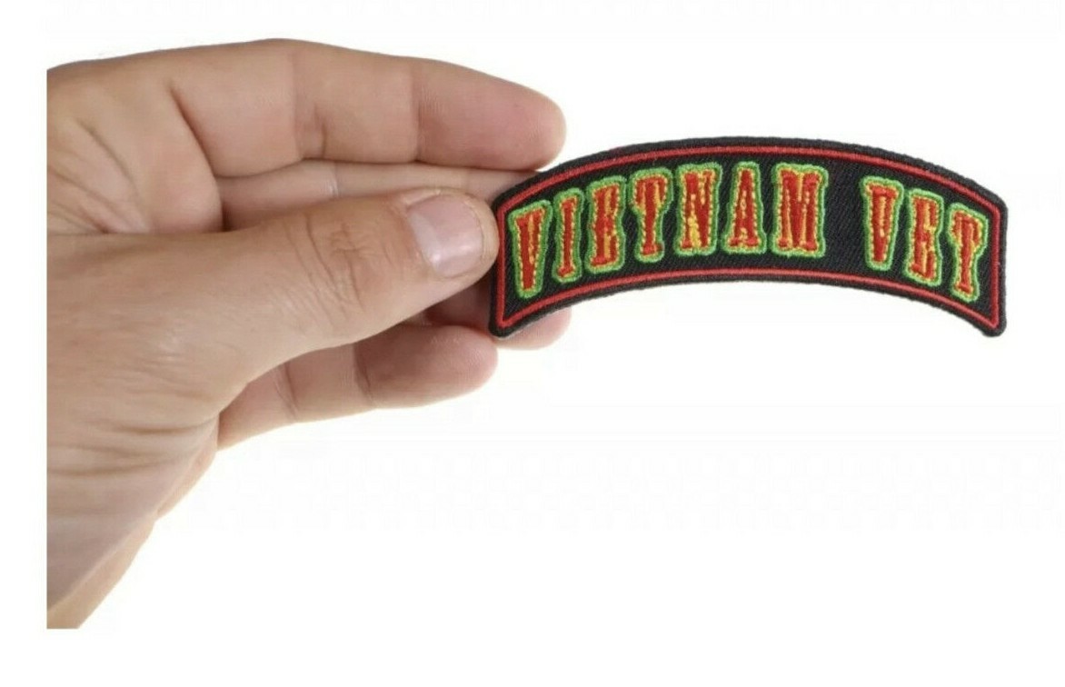 Vietnam Vet Rocker Small Patch 3.75 x 1.75 inch