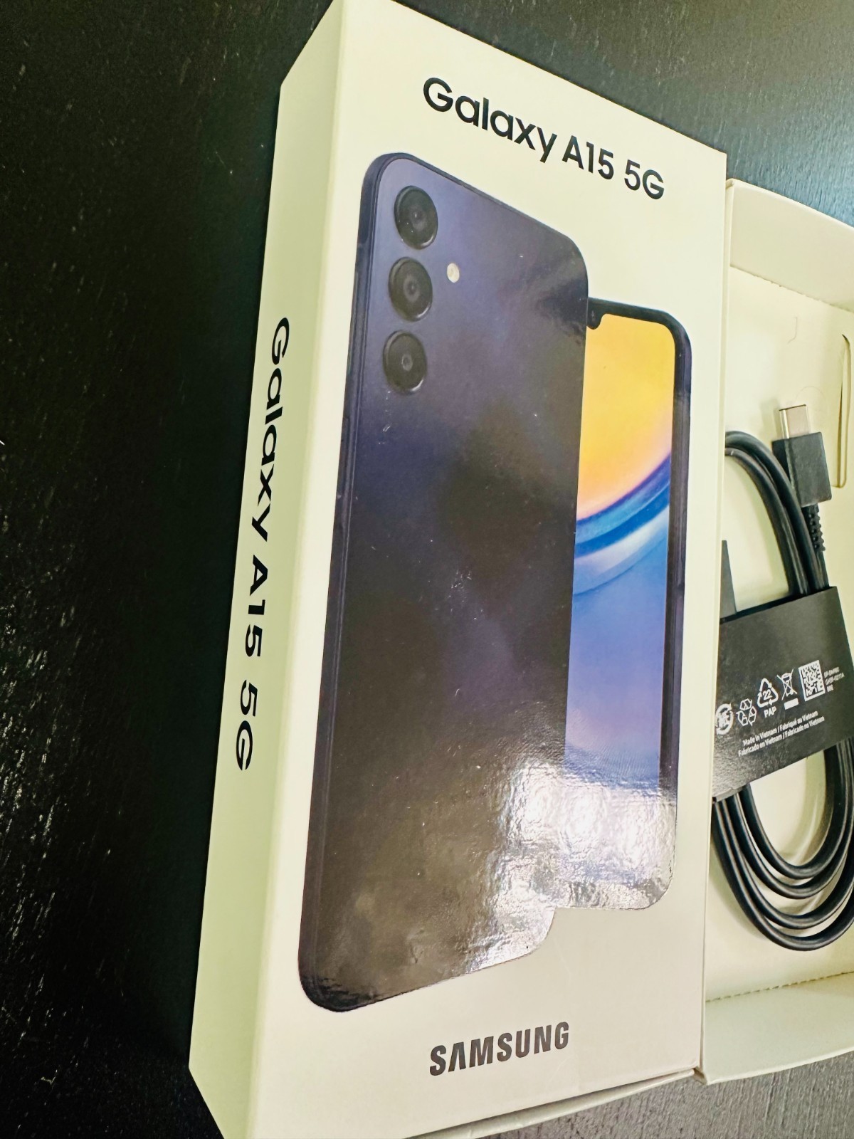 Samsung Galaxy A15 Original Box ONLY+ Fast Charging Cable, SIM Tool – A03 Lot